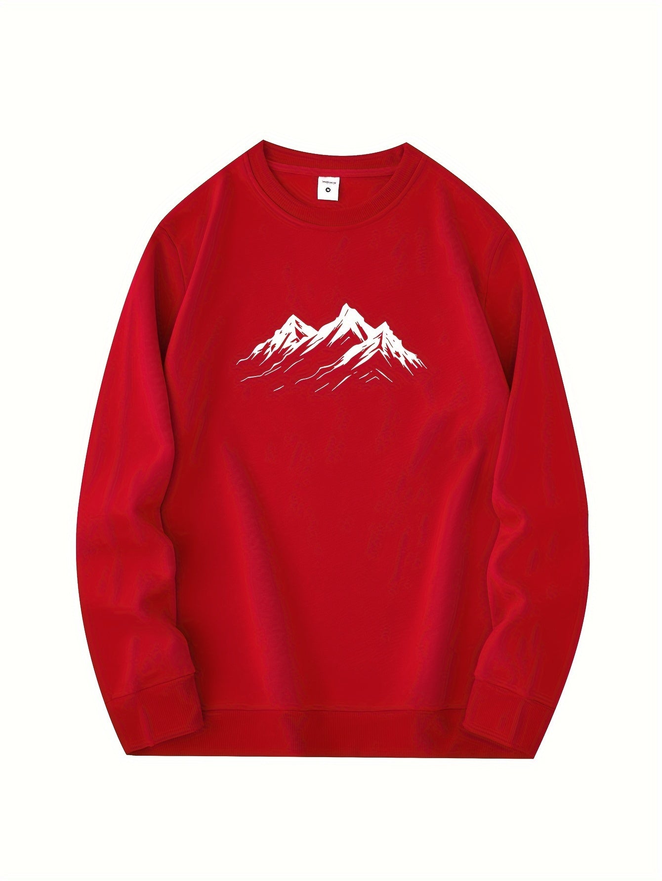 Warm Mens Fleece Sweatshirt with Mountain Graphic