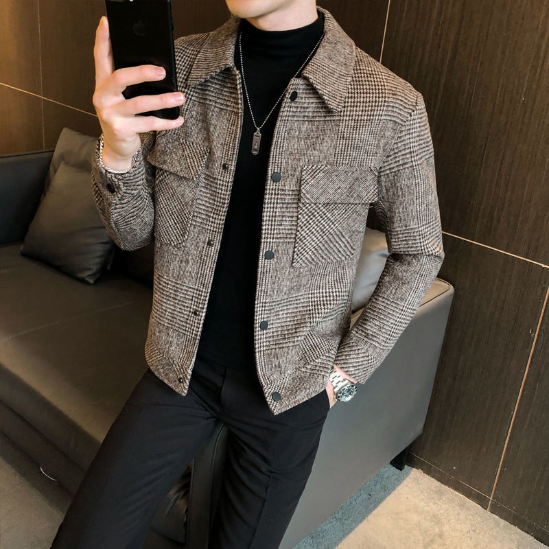 Warm Plaid Mens Flannel Shirt Jacket