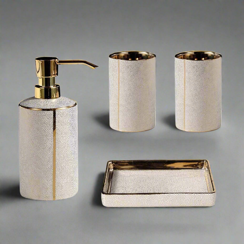 Classic Porcelain Bathroom Essentials Set
