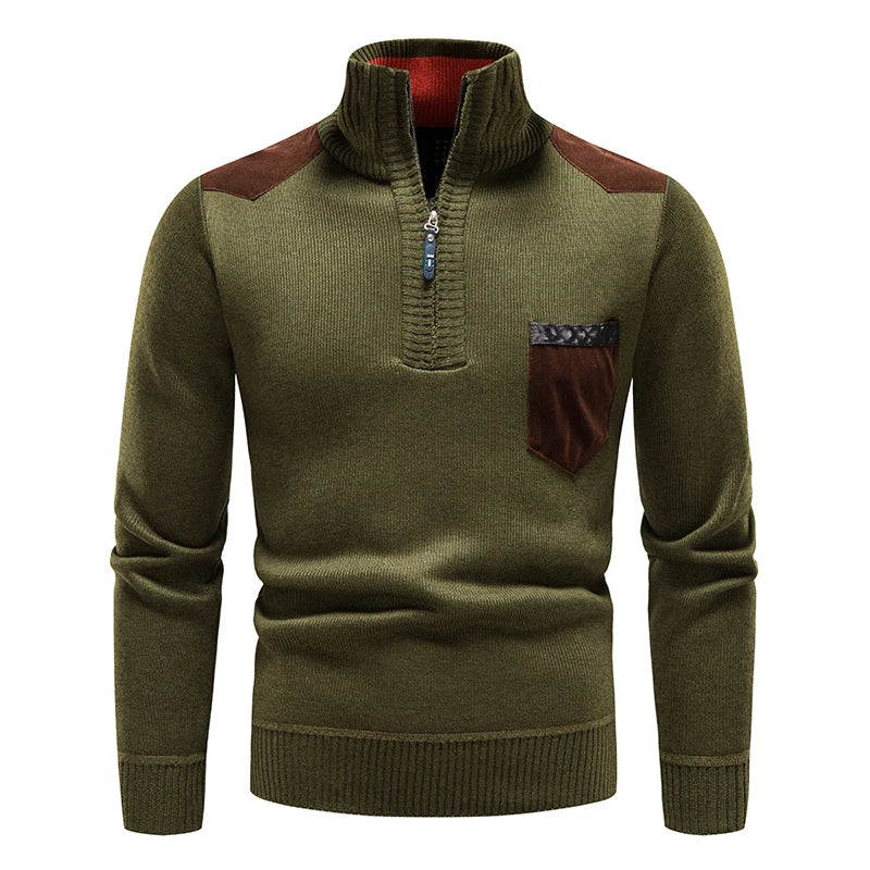 Warm Cable Knit Zip Up Sweater