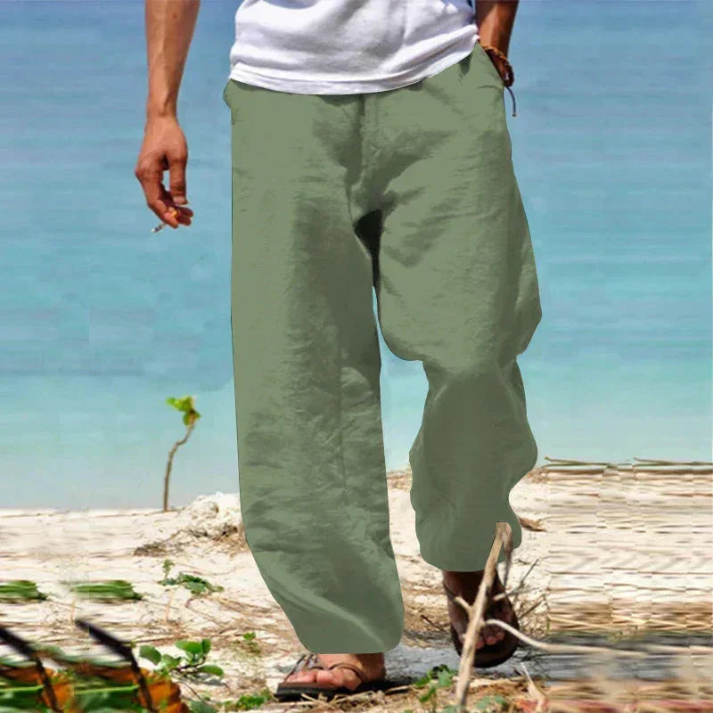 Comfortable Linen Pants for Men - Lightweight Classic Trousers