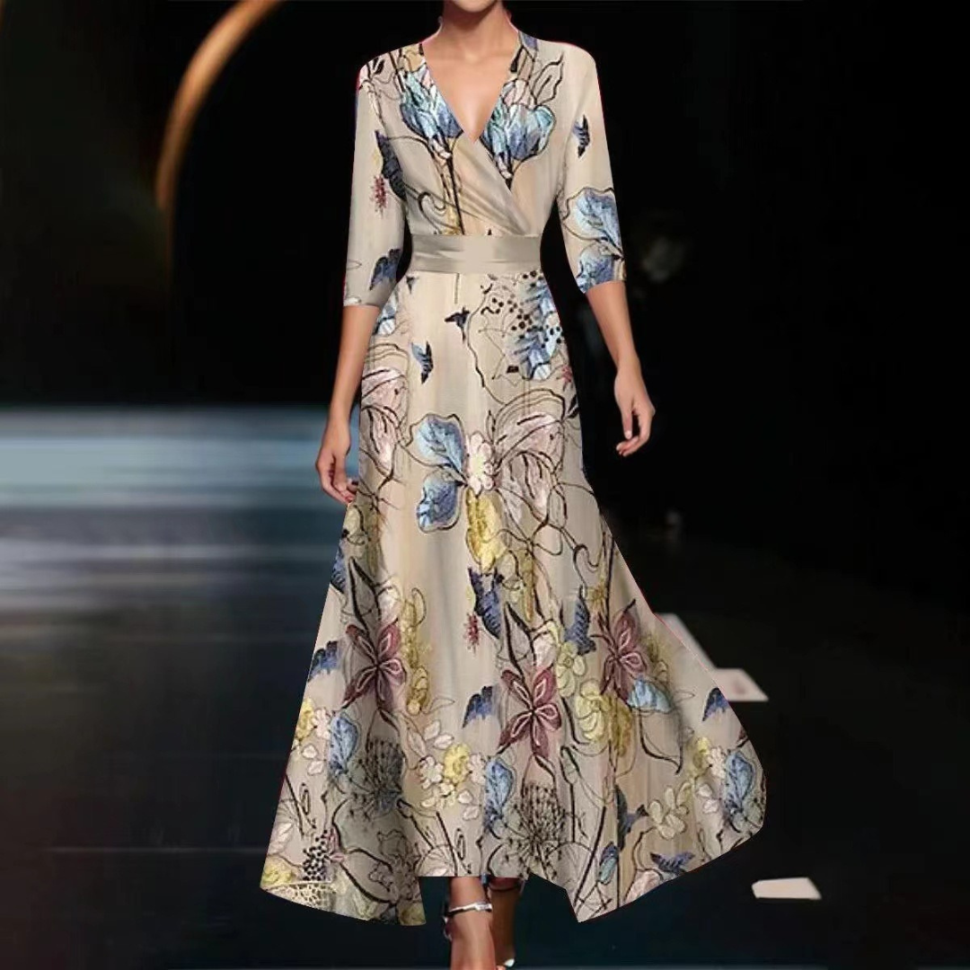 Chic Floral Pattern Women's Dress