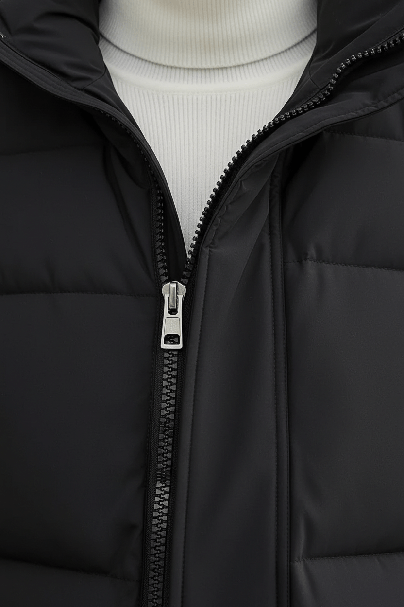 Warm Thick Down Filled Parka Coat Black