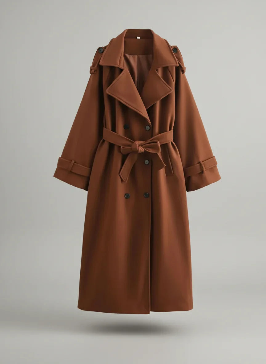 Ladies Classic Red Waterproof Maxi Coat