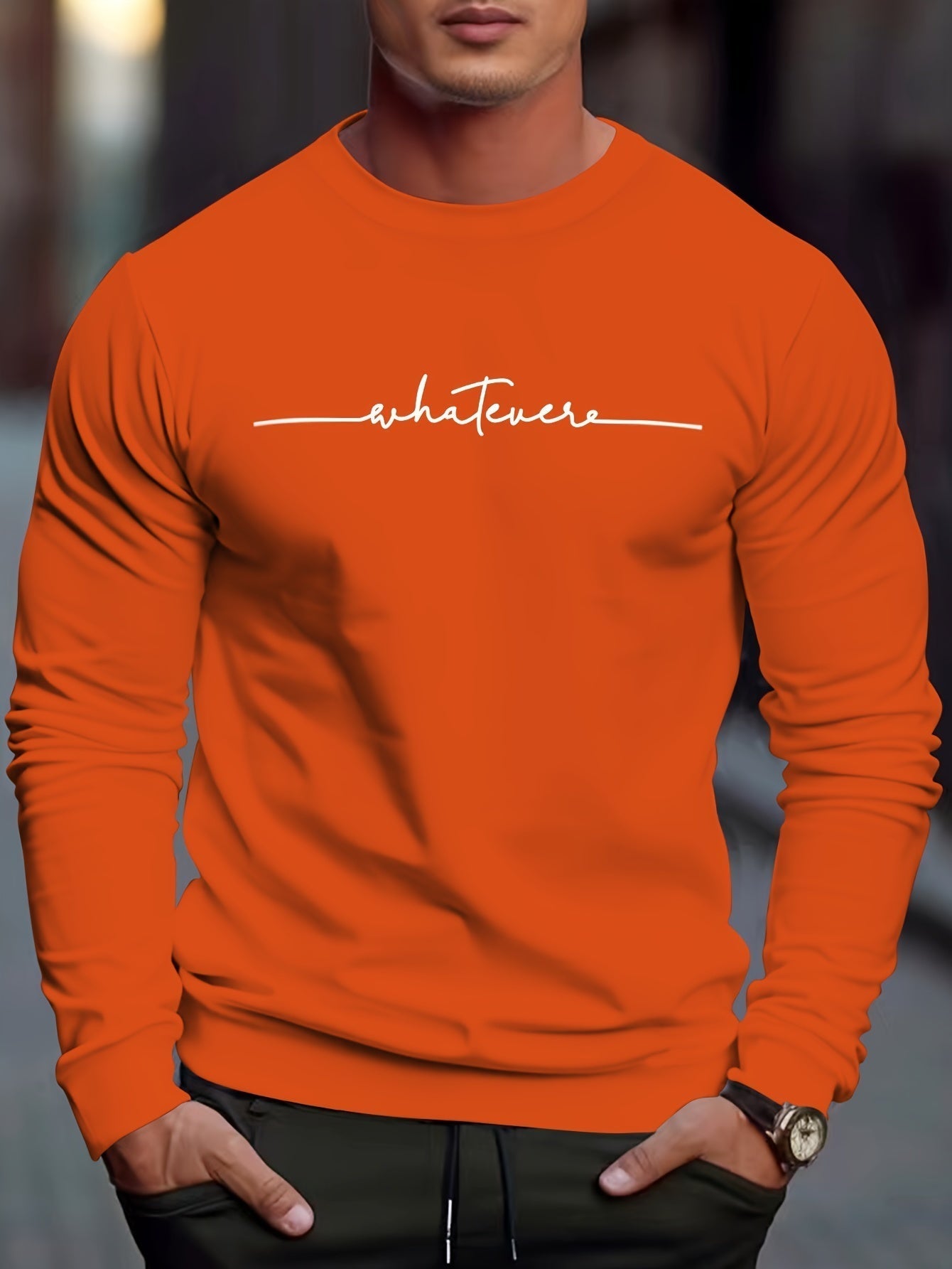 Casual Mens Sweatshirt with Humorous Graphic Design