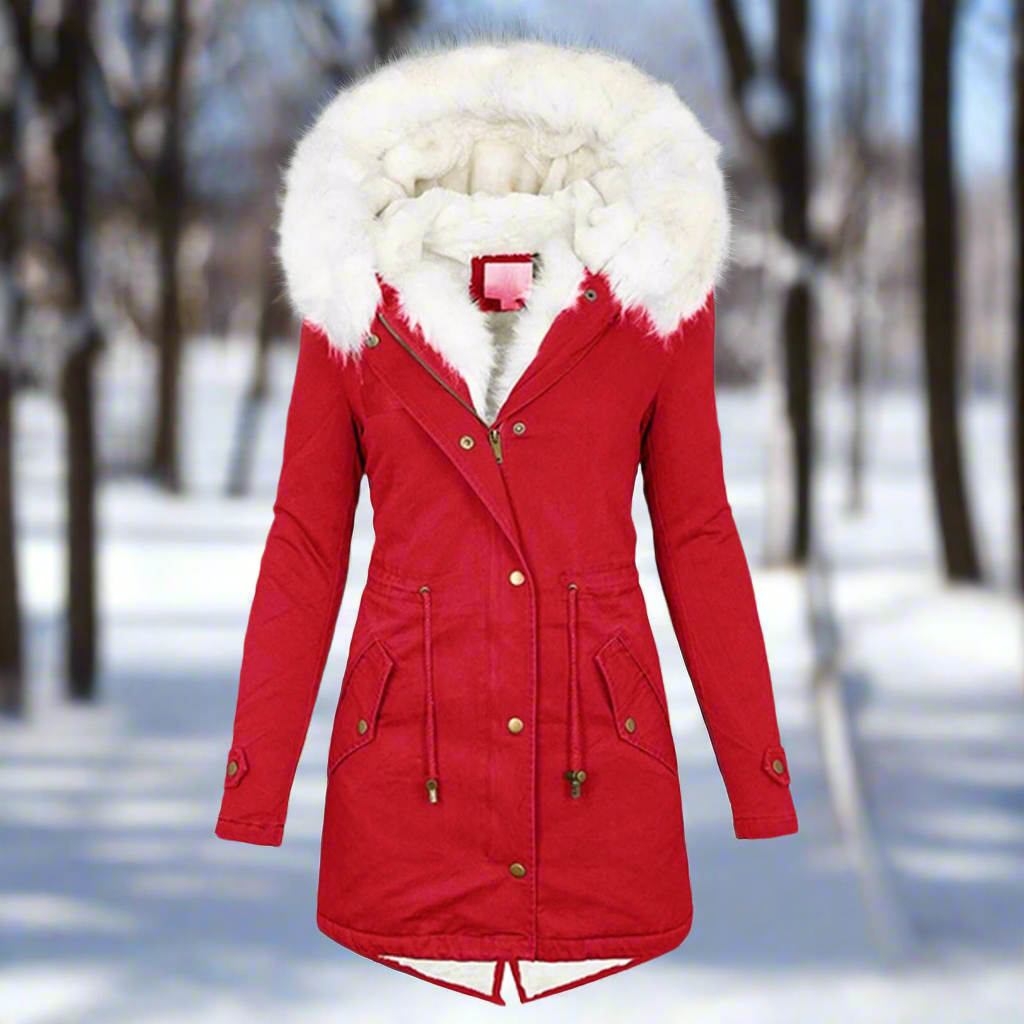 Slim Fit Fur Trimmed Parka Coat