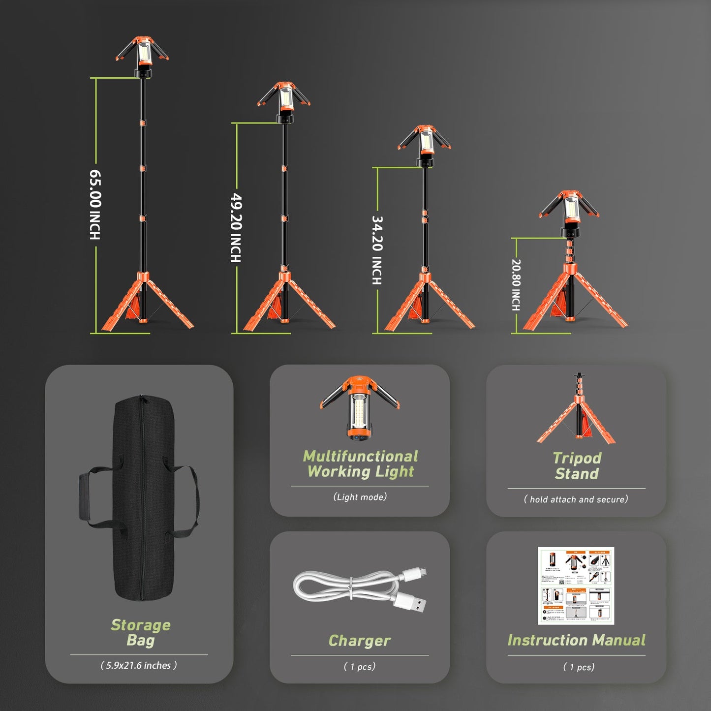 Multifunctional Portable Camping Light with Bracket