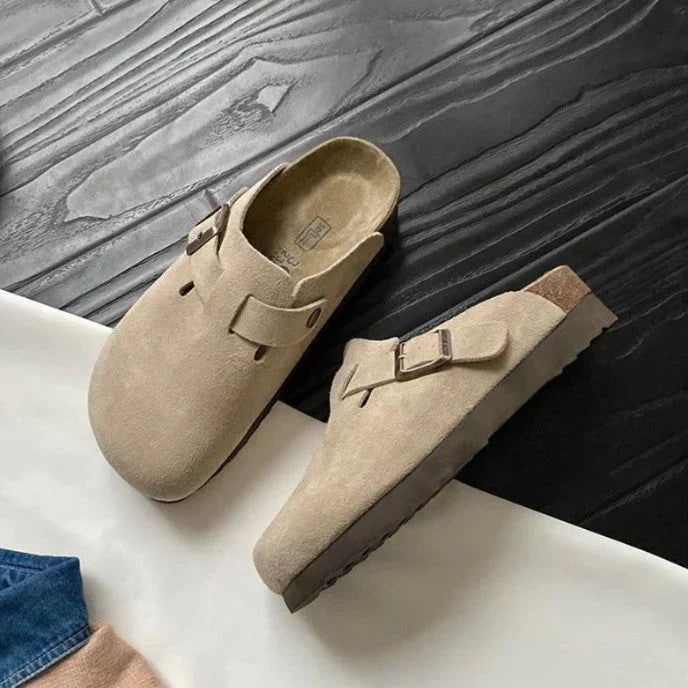 Noa | Soft Flexible Leather Flip Flops - OutfitLondon
