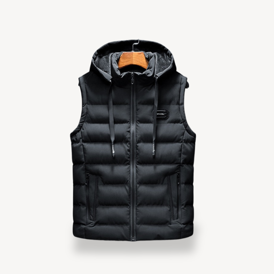 Warm Mens Hooded Puffer Jacket Vest