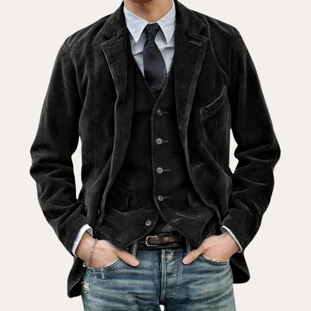 Rugged Textured Men's Blazer Coat