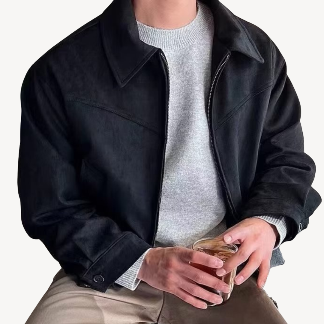 Soft Leather Mens Bomber Coat