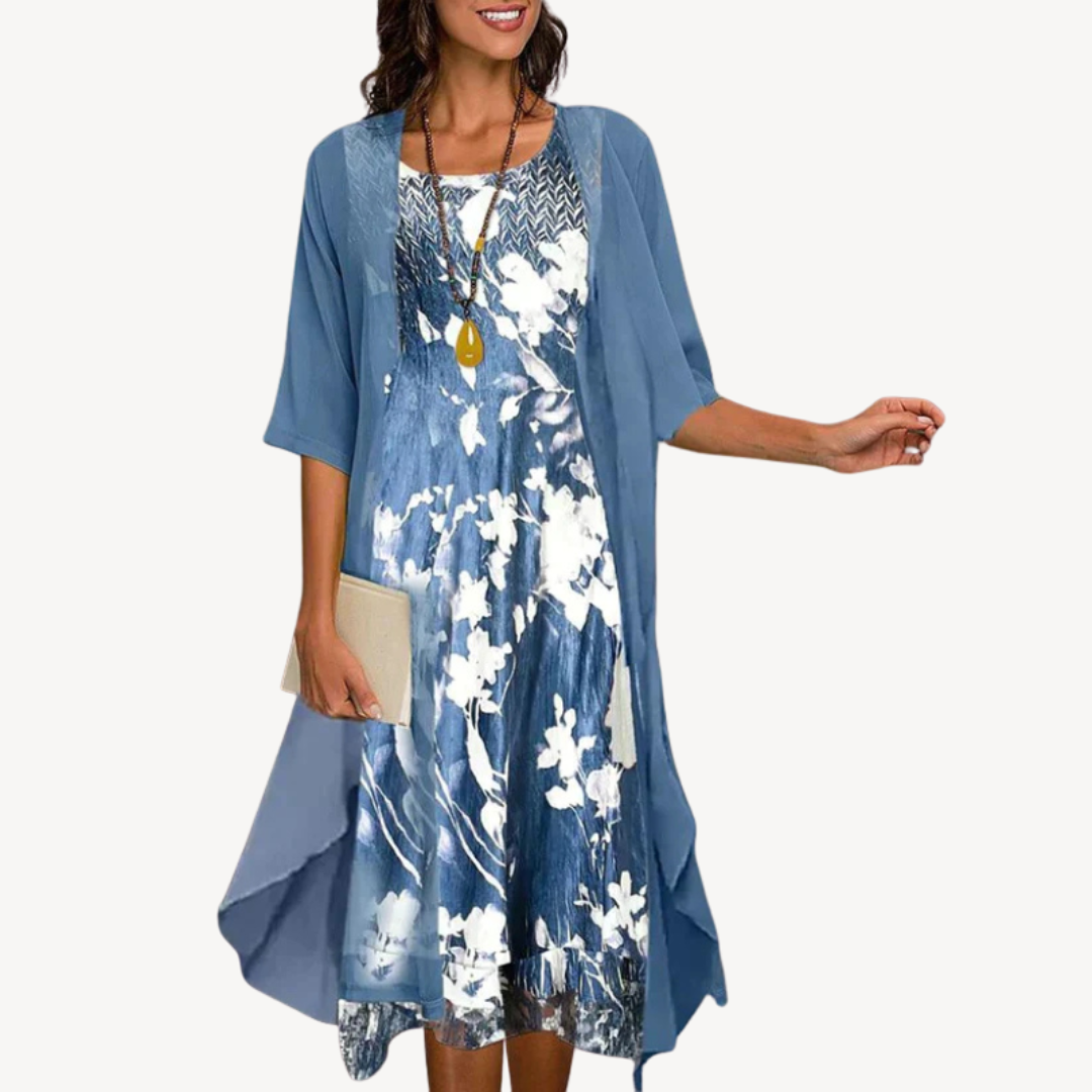 Ladies Pretty Flower Maxi Dress Outfit