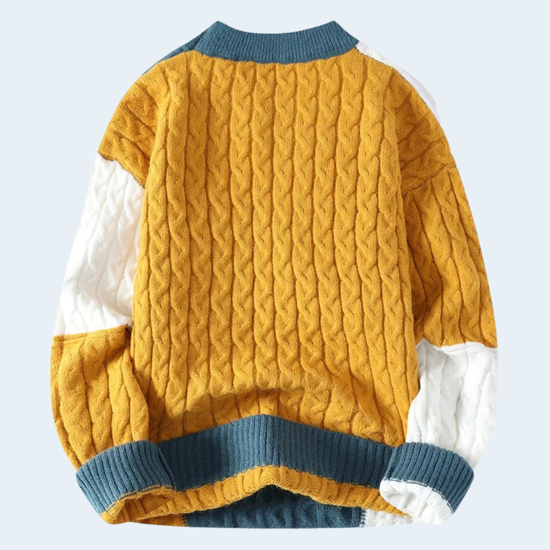 Stylish Mens Colorblock Knit Sweater