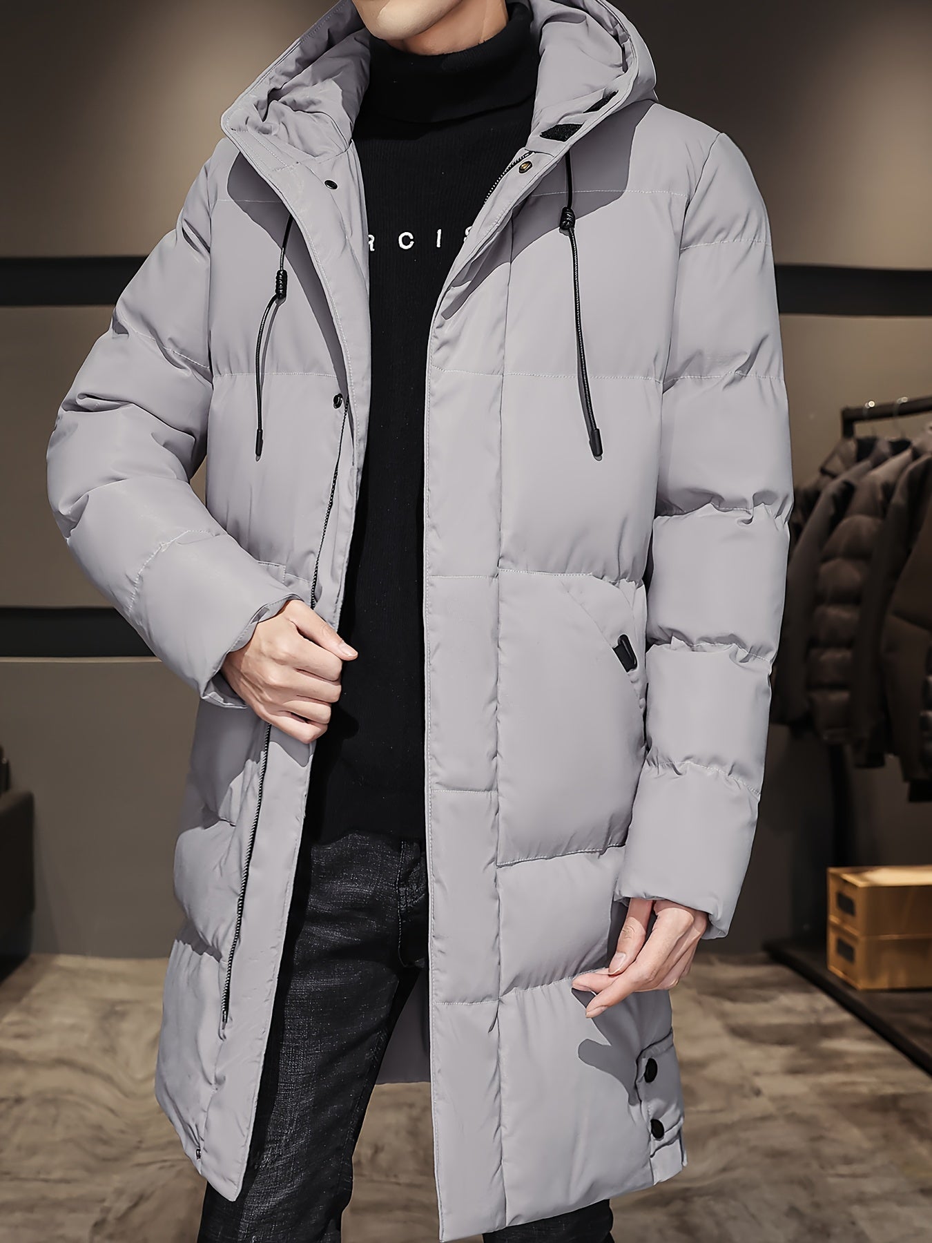 Warm Faux Fur Insulated Mens Parka Coat