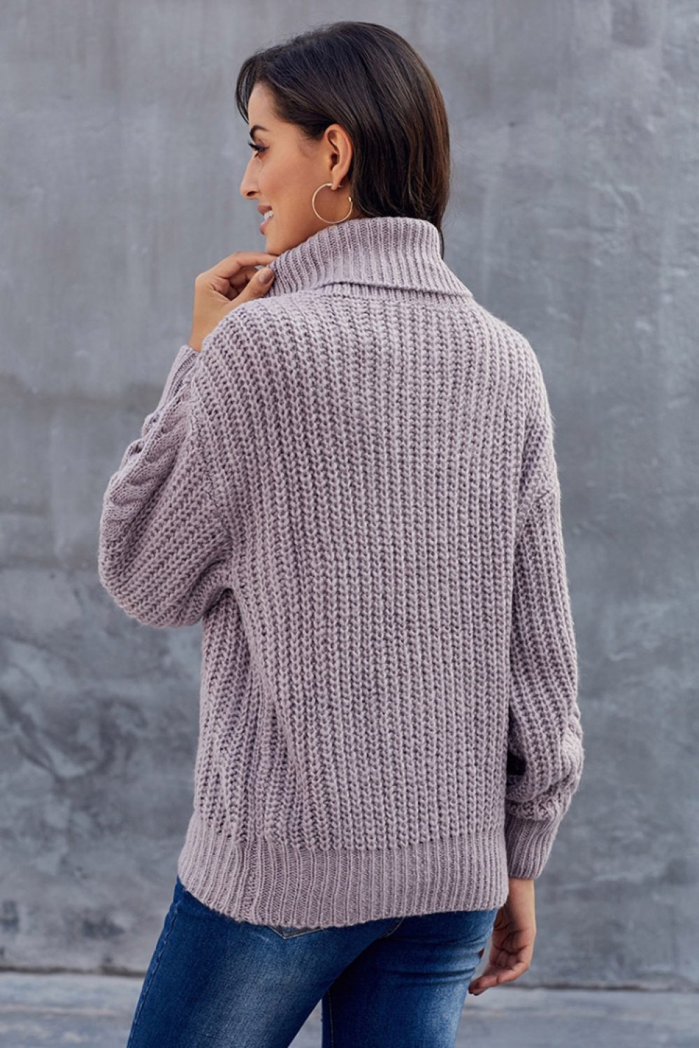 Cozy Braided Turtleneck Sweater for Women