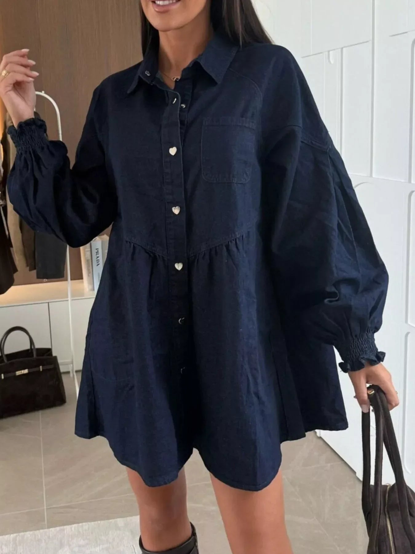 Comfortable Navy Sundress with Pockets