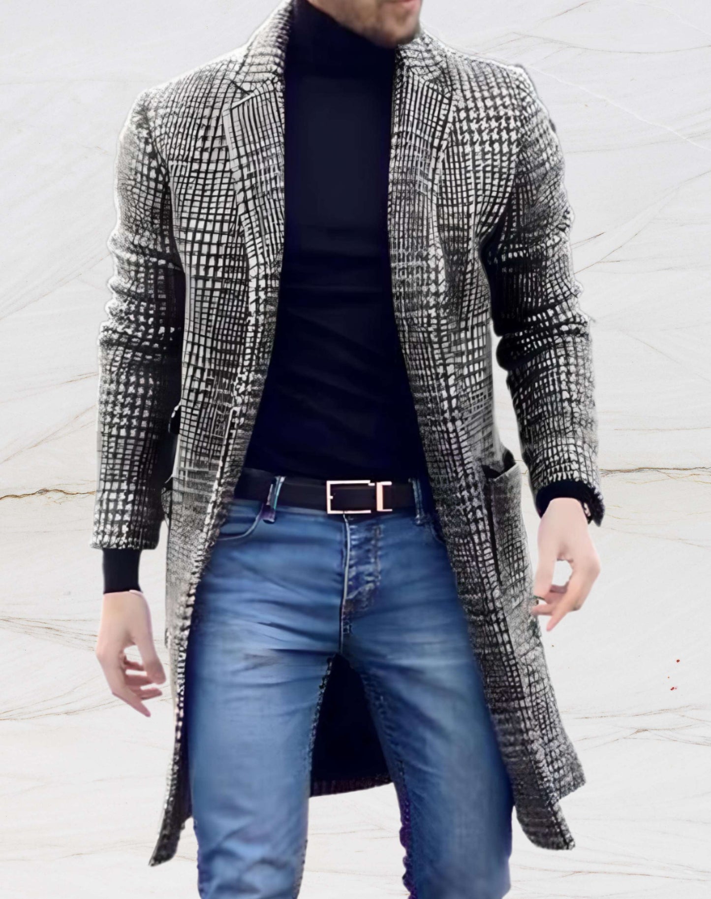 Plaid Mens Winter Parka Coat - Lucas - OutfitLondon