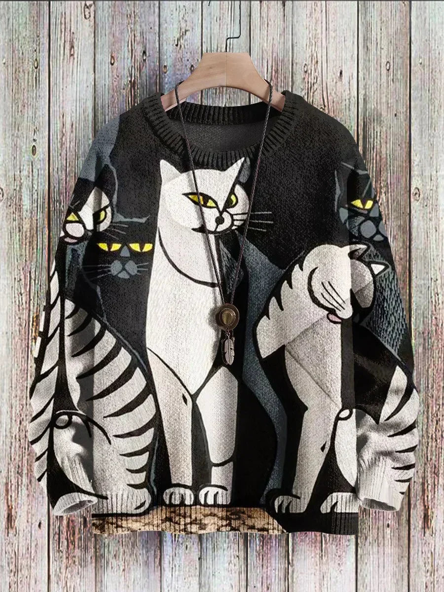 Fun Feline Graphic Women's Sweater