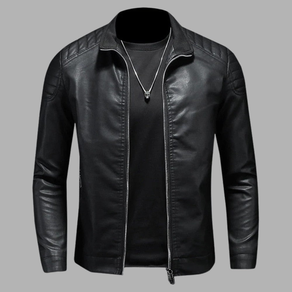 Timeless Fit Leather Biker Jacket