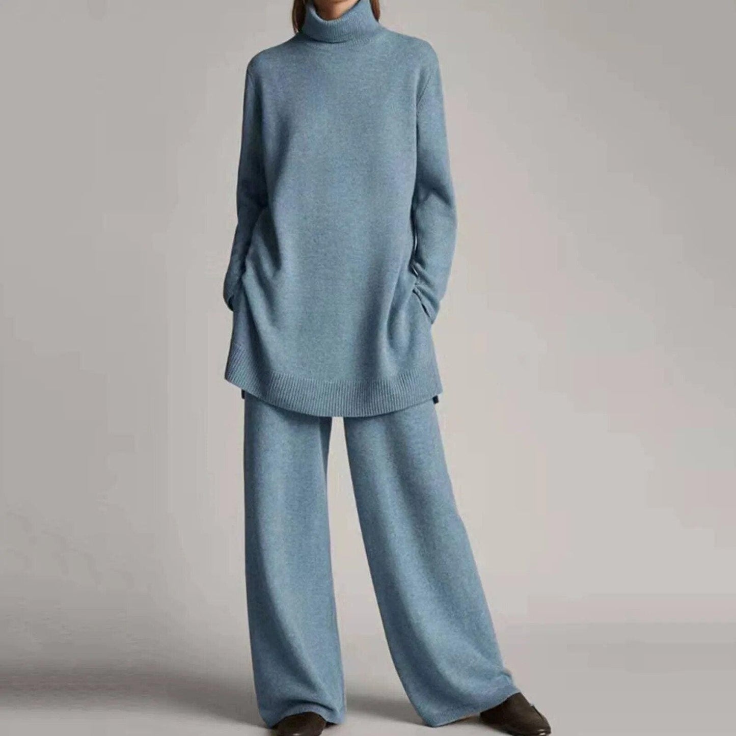 Comfy Women's Wool Knit Sweater Pants Set