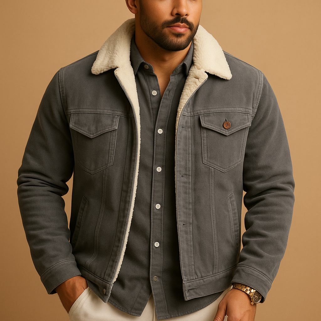 Relaxed Fit Men's Corduroy Jacket Casual Style