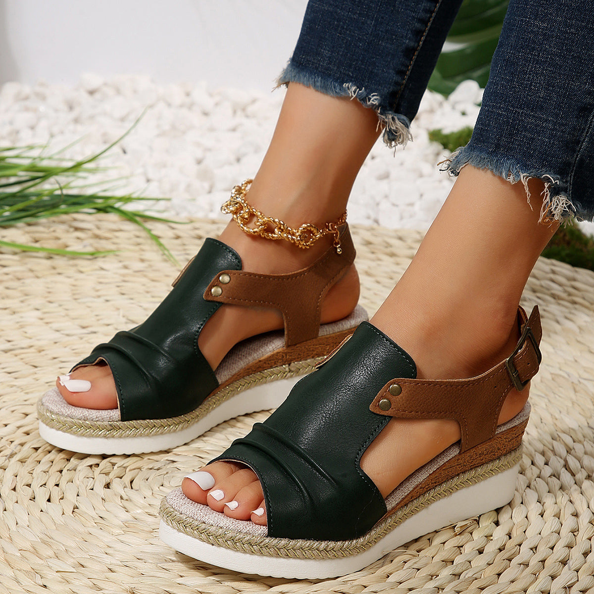 Flat Wedge Orthopedic Fish Mouth Leisure Sandals For Women