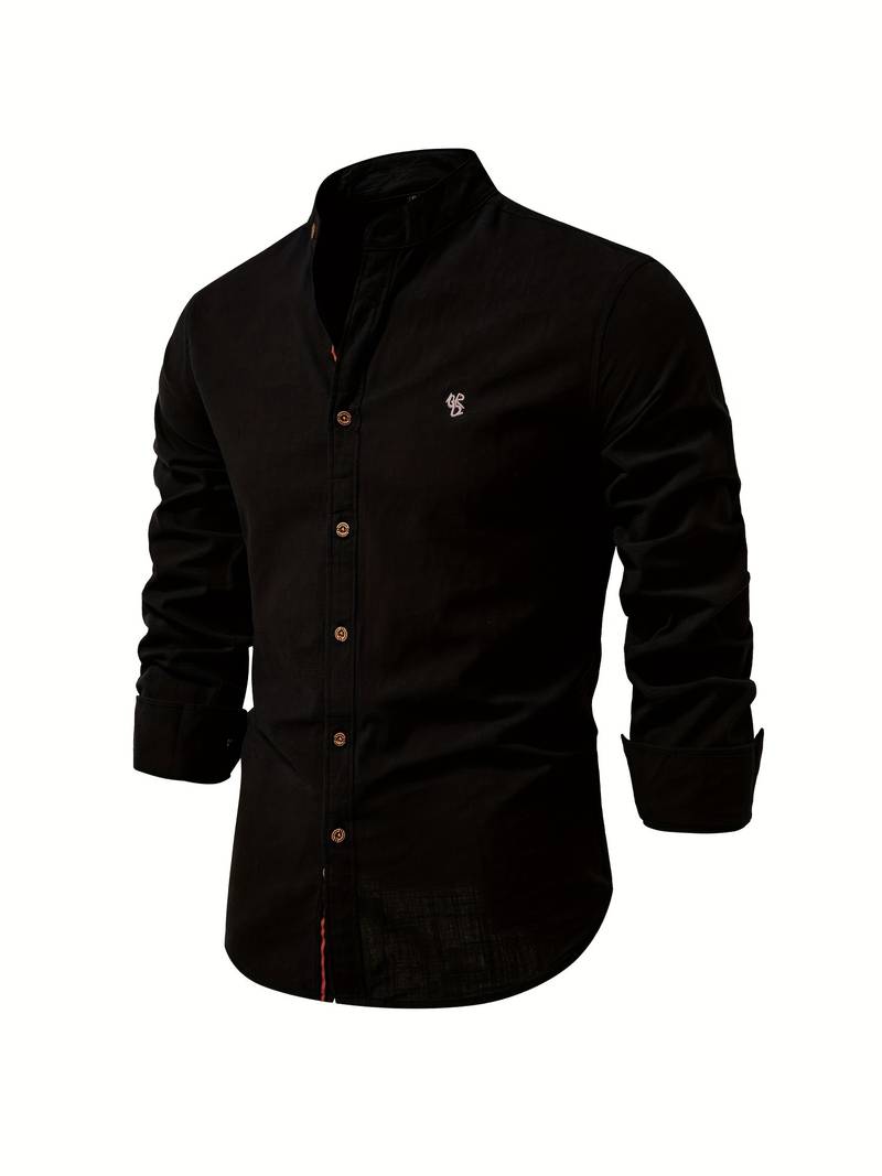 Classic Fit Men's Solid Color Dress Shirt