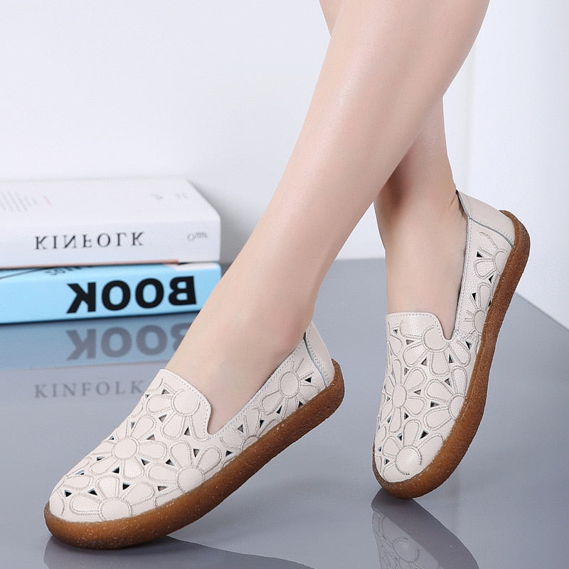 Summer Breathable New Mould Ladies Slip On Flat Shoes