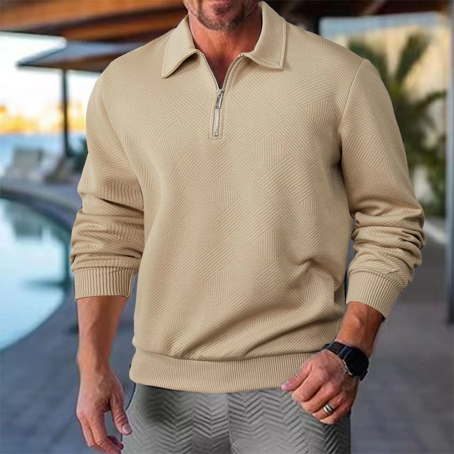 Koen | Classic Warm Quarter Zip Sweater for Men