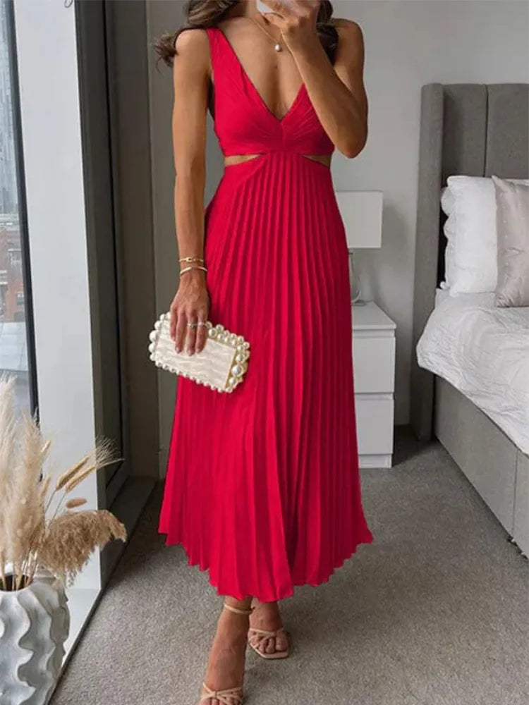 Chic V-Neck Loose Fit Women's Summer Dress