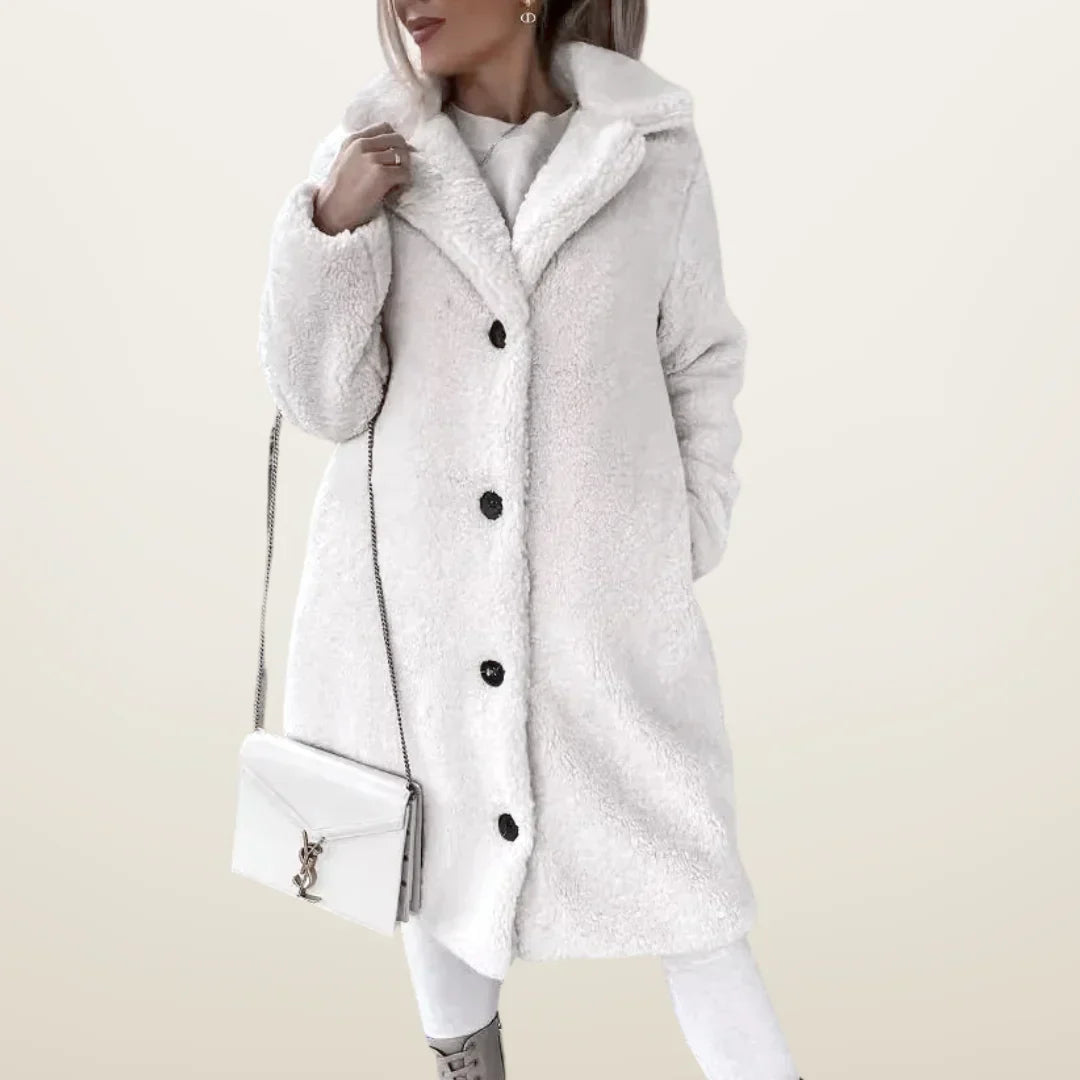 Warm Women's Button Front Parka Coat