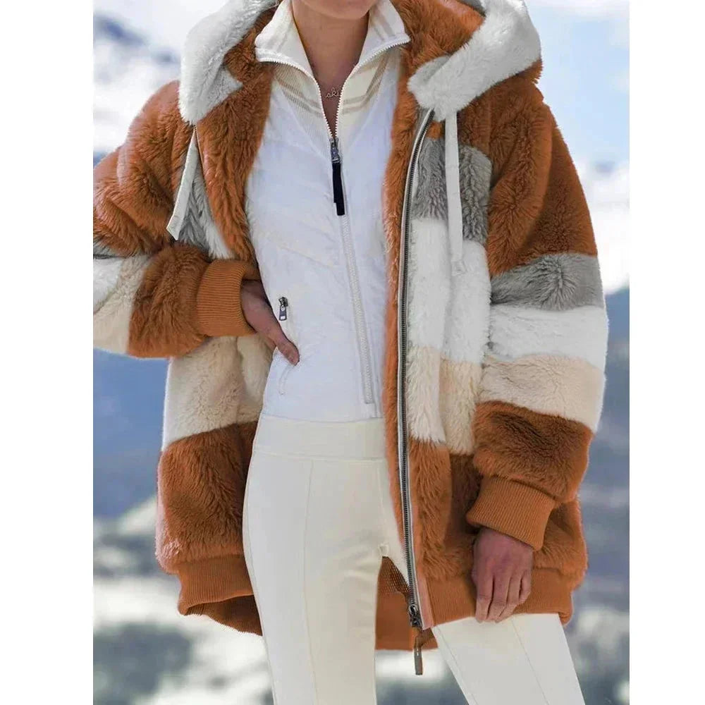 Women's Faux Fur Hooded Parka Jacket