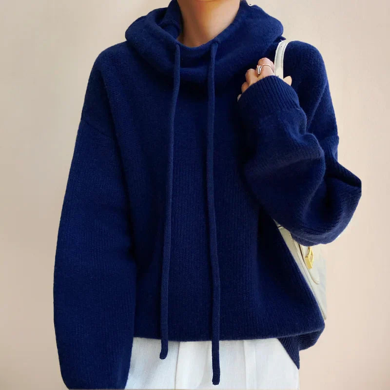 Women's Cozy Hooded Sweatshirt with Adjustable Cords