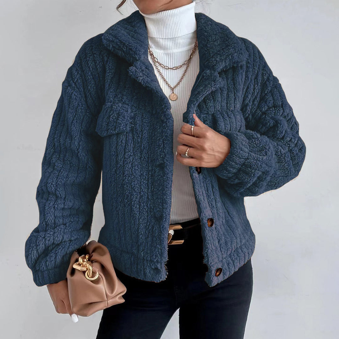Cozy Fleece Long Sleeve Teddy Coat
