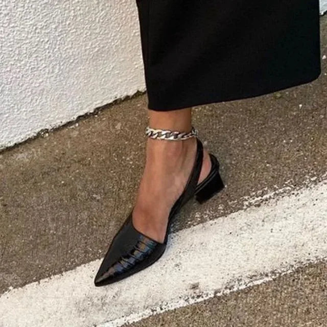 Elegant Low Back High Heels for Ladies