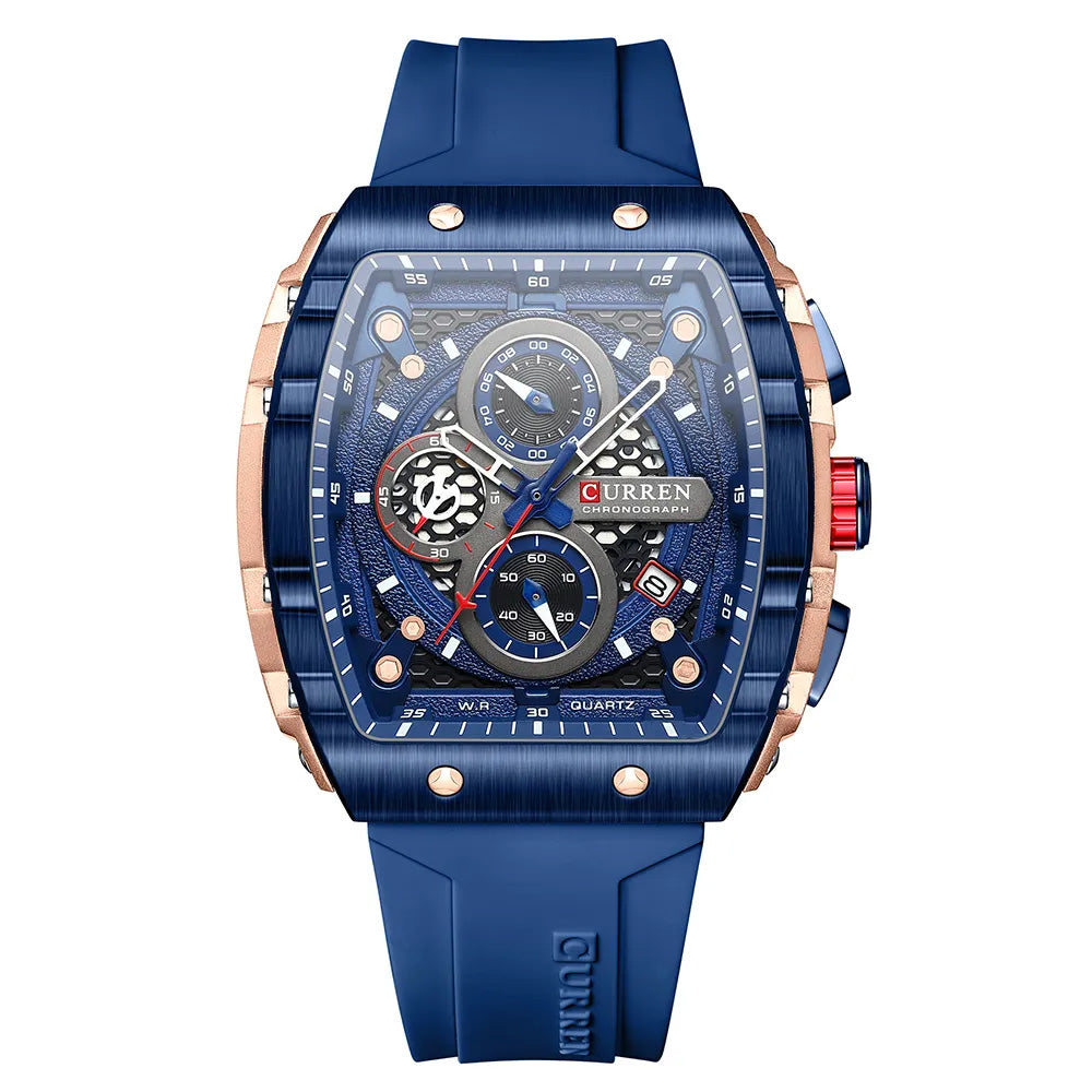 Classic Mens Leather Chrono Watch