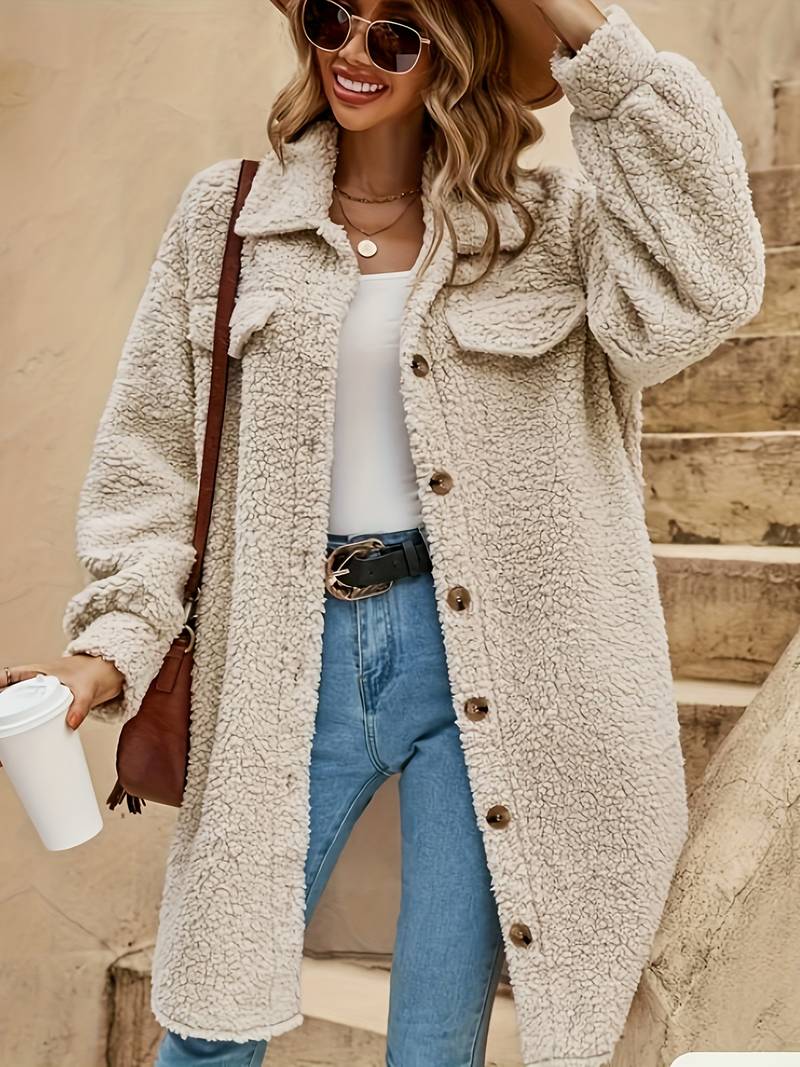 Soft Ladies Long Fake Fur Winter Coat - OutfitLondon