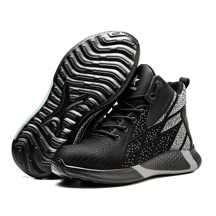 Mercury Black - Safety Work Boots Steel Cap Toe For Men / Women