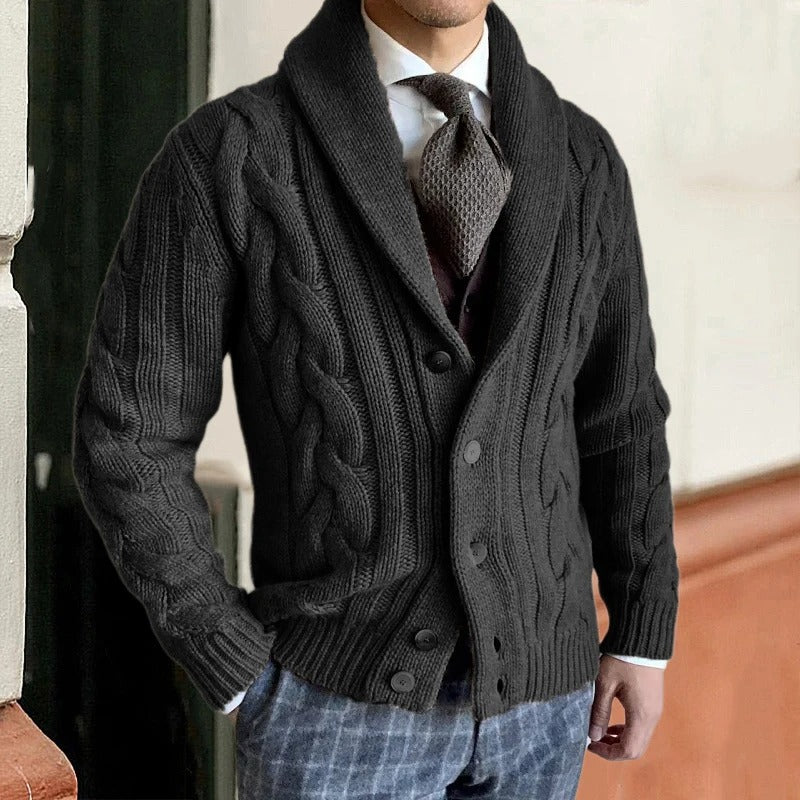 Traditional Fisherman Cable Knit Mens Sweater