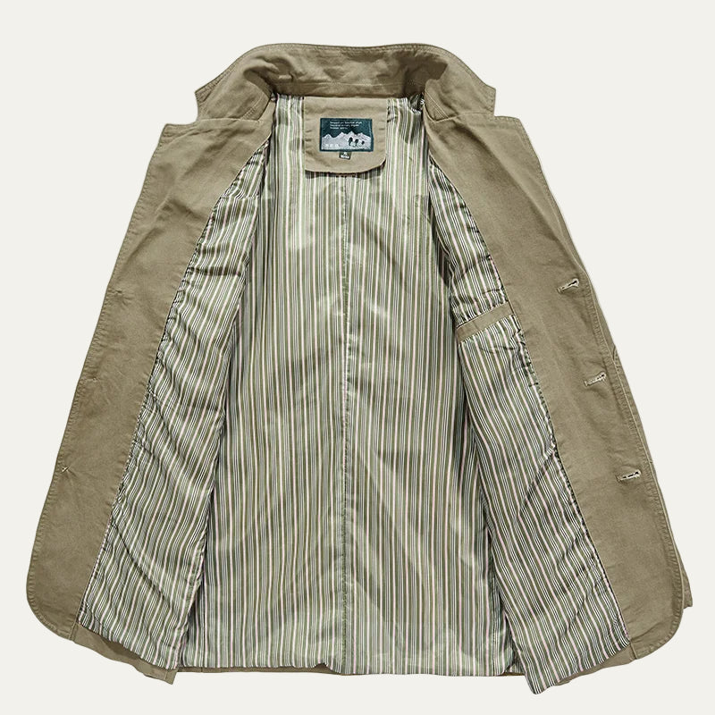 Relaxed Fit Cotton Jacket with Pocket Details