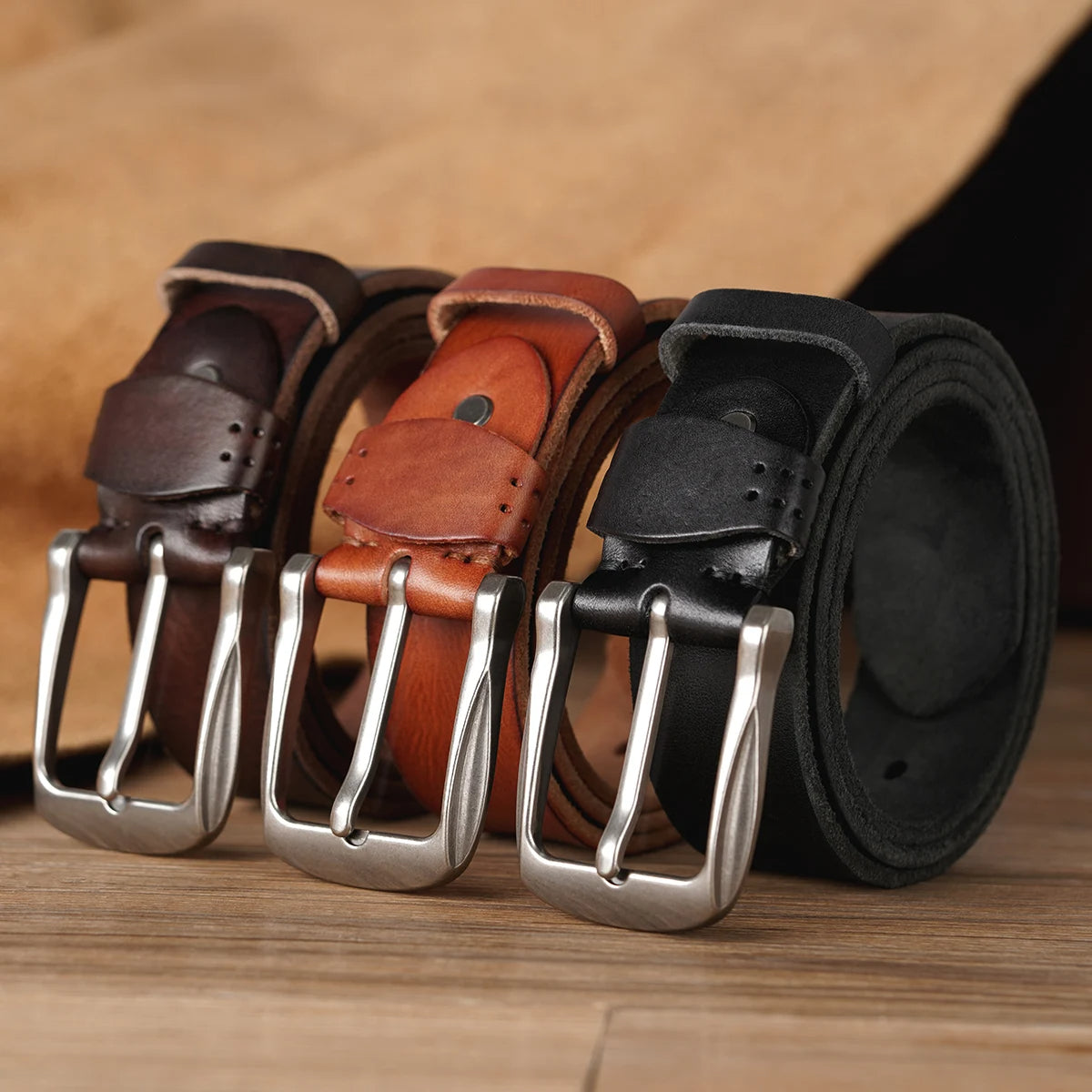 Genuine Leather Belt - High Quality Cowhide Strap