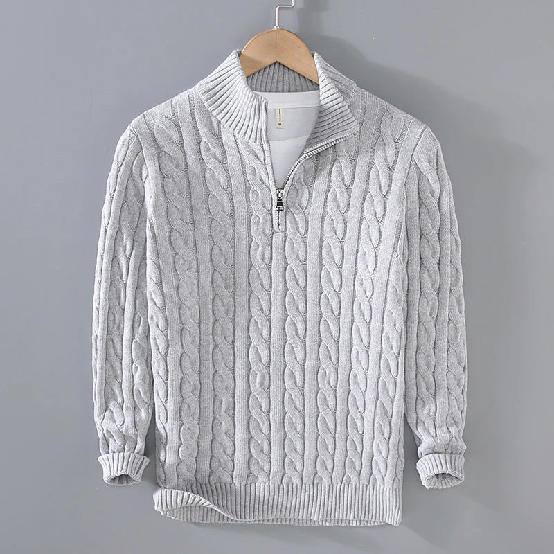 Cozy Classic Fit Cable Knit Men's Sweater