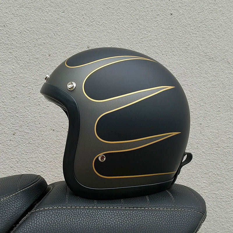 Retro Style Motorcycle Helmet DOT Approved