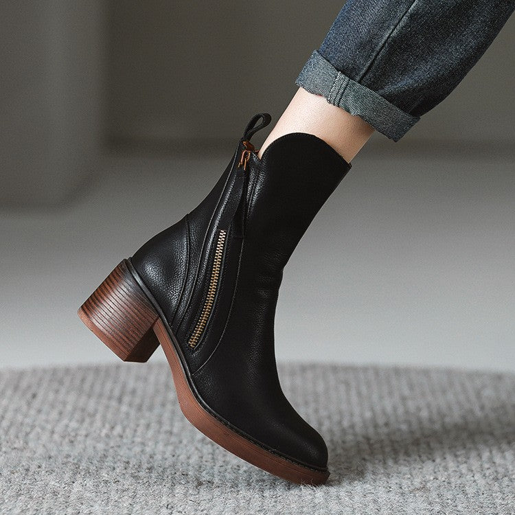 Orthopedic Leather Ankle Boots Women