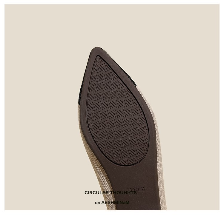 Comfortable Classy Knit Cap Toe Flats-Apricot