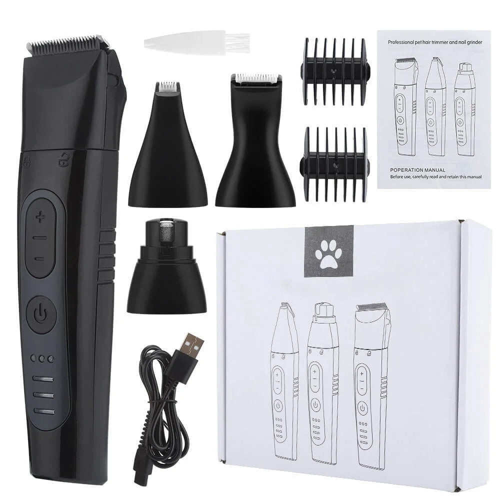 4 in 1 Pet Grooming Device Hair Trimmer Dog Cat Paw Nail Grinder