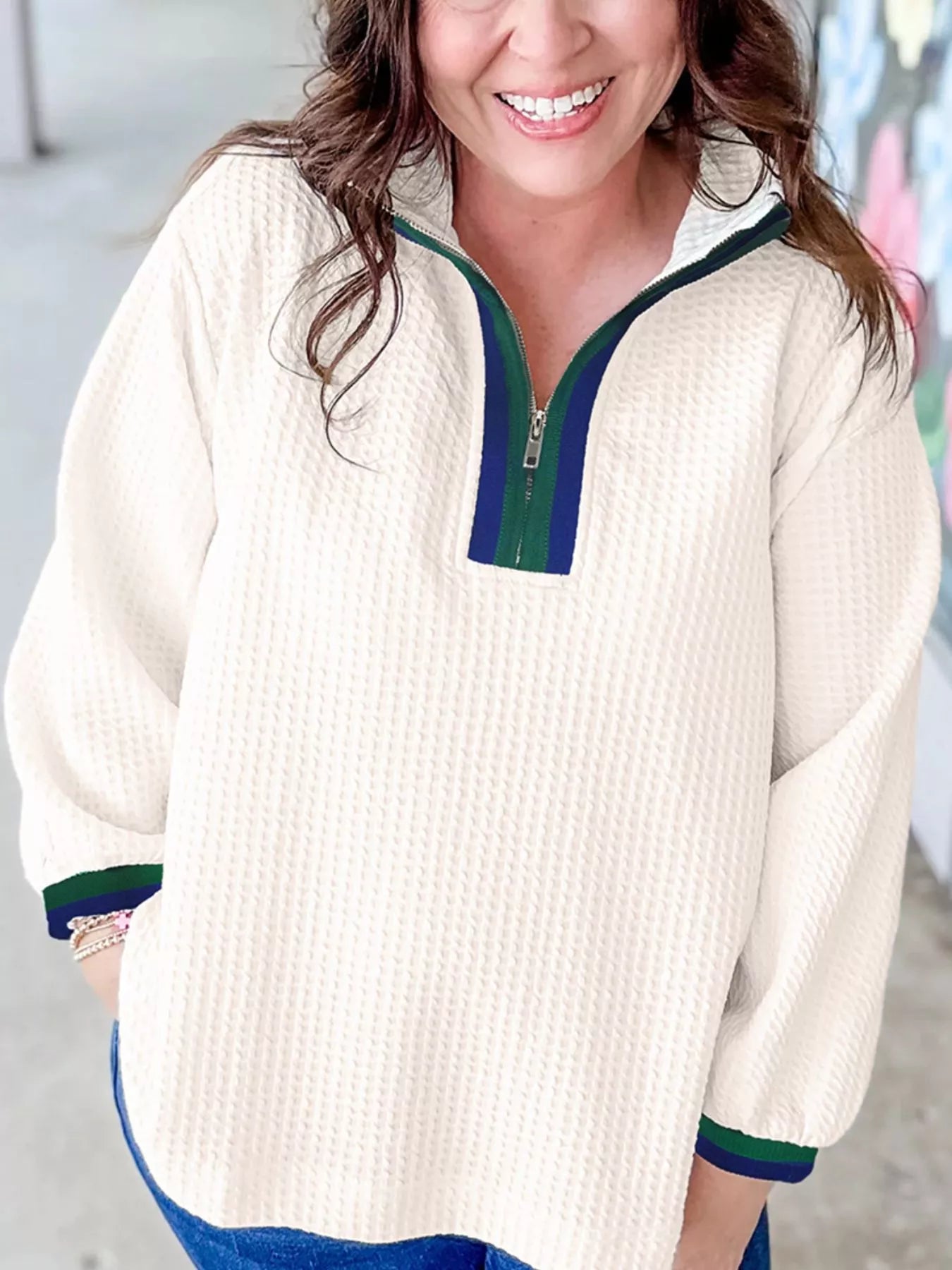 Warm Grid Fleece Pullover Jacket - OutfitLondon