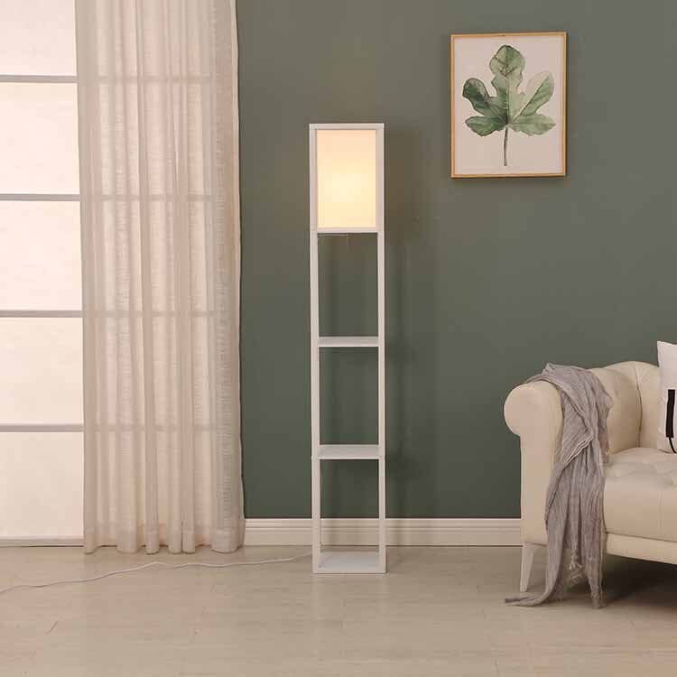 Sleek Floor Lamp With Book Storage