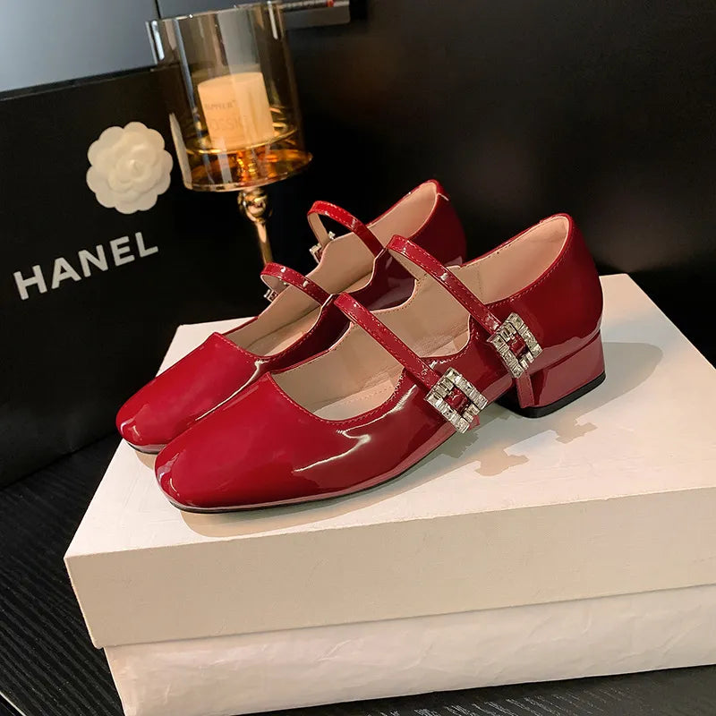 Comfortable Low Heel Vintage Mary Jane Shoes - OutfitLondon