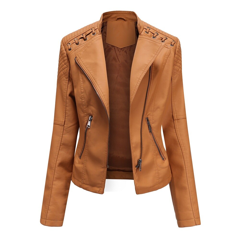 Vegan Fake Leather Women's Biker Jacket